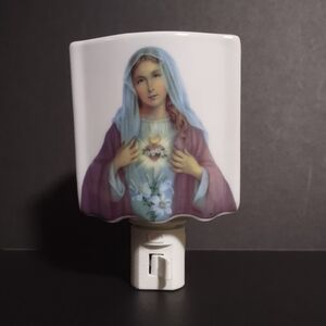 Adeline Fine Porcelain Night Light Saint Mary Works Italy Religious